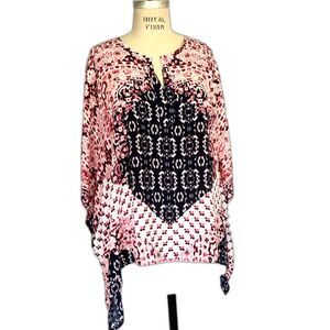 Dana Buchman Boho Summer Boho Poncho or Beach Cover-up XL